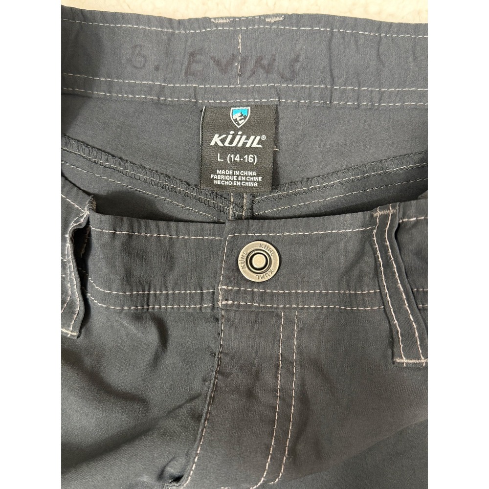 Kuhl Kids Size L 14-16 Renegade Hiking Pants Charcoal Gray Outdoor Quick Dry - Picture 7 of 9